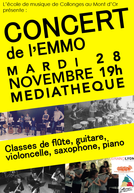 Concert de l'EMMO - Mardi 28 novembre 2017 à 19h salle médiaplus